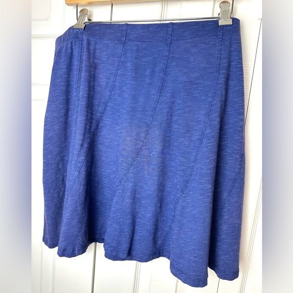 HORNY TOAD&CO ChaChaCha Skirt Blue Shadow A-Line Fluted Organic Cotton Knit - Picture 2 of 11